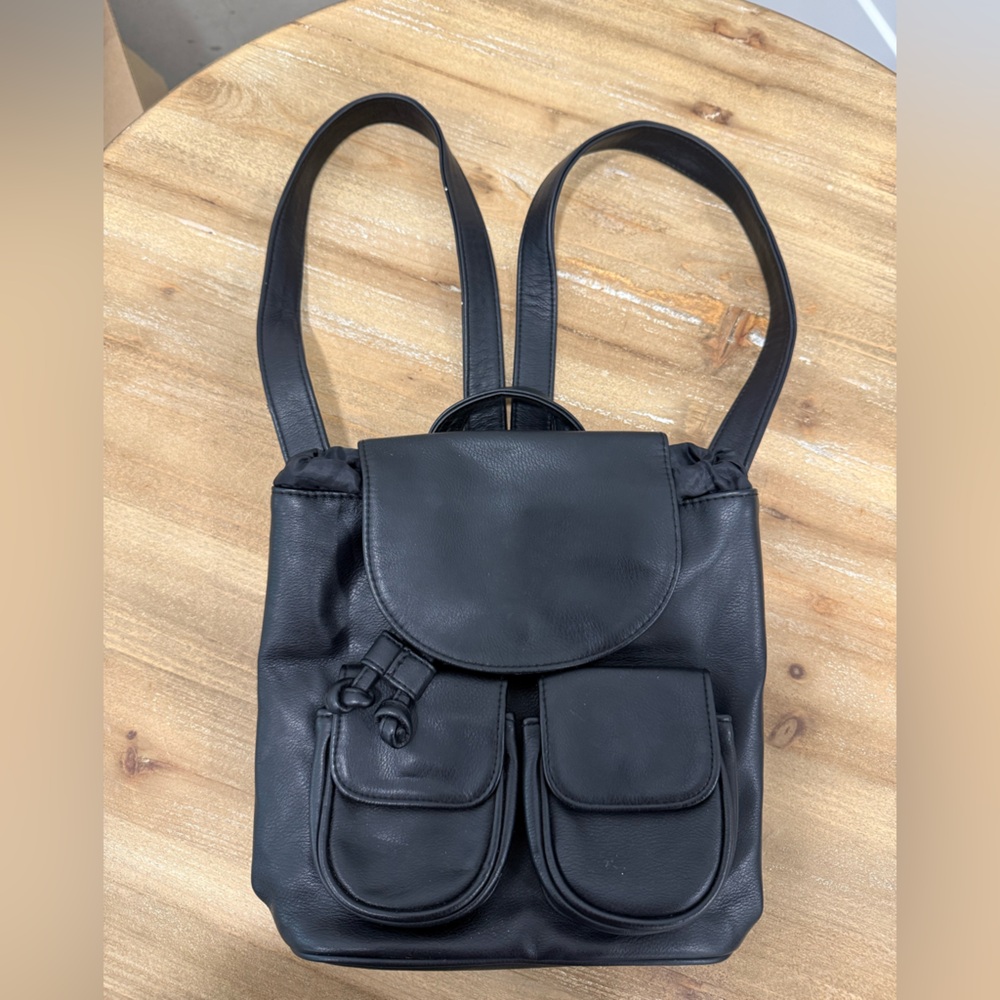 Wild Fable Black Leather Backpack